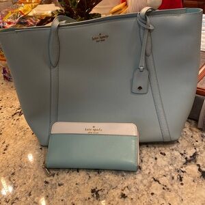 Kate Spade Purse/Tote and Wallet! Tiffany Blue Teal